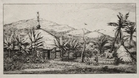 New Caledonia: Large Native Hut on the Road from Balade to Puebo, 1845