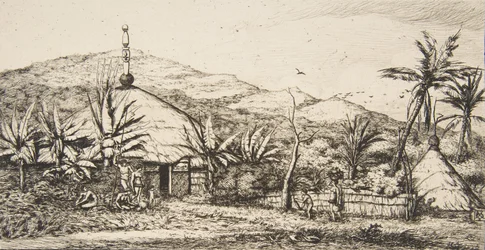 New Caledonia: Large Native Hut on the Road from Balade to Puebo