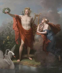 Apollo, God of Light, Eloquence, Poetry and the Fine Arts with Urania, Muse of Astronomy