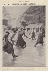 Playing ice hockey at Grindelwald, Switzerland