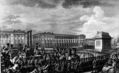 The Day of 21st January 1793: The Death of Louis XVI (1754-93) in Place de la Revolution, engraved by Isidore Stanislas Helman (1743-1809)