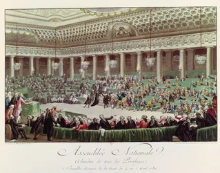 The National Assembly Renounces all Privileges, 4th August 1789, engraved by Helman (1743-1809)