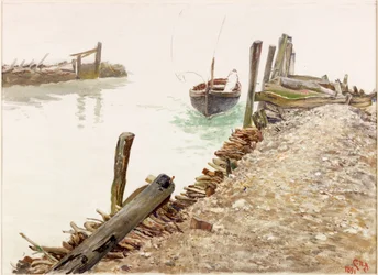 Dinghy Approaching a Jetty