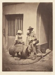 Italian Street Musicians at Entrance to 21, Quai de Bourbon