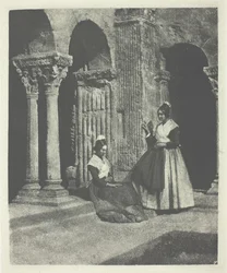 Two Arlesiennes in the Cloister of Saint-Trophime d