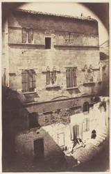 Façade of a Romanesque house in Saint-Gilles du Gard