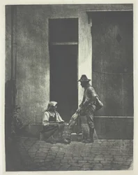 Standing Pifferaro and Seated Italian Peasant Woman, in the Courtyard of 21 Quai Bourbon