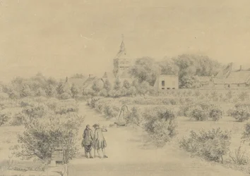 View of the Village of Marigny (Vue de Clocher et partie du Village de Marigny prise du Salon du Château)