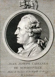 Jean Joseph Cassanea de Mondonville (1711-72) (engraved by Augustin de Saint-Aubin, 1768)