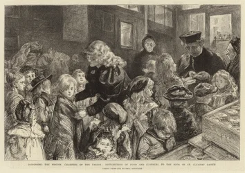 Dispensing the Winter Charities of the Parish, Distribution of Food and Clothing to the Poor of St Clement Dane
