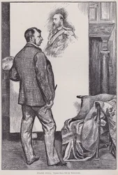 Frank Holl, painting in his studio