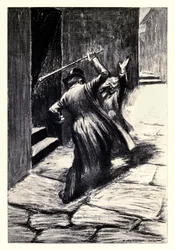 Clubbed him to the earth from the Strange Case of Dr Jekyll and Mr Hyde by Robert Louis Stevenson