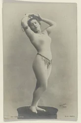 Portrait of a Scantily Clad Unknown Dancer on a Concert Program, Advertisement for Comptoir Photographique de l
