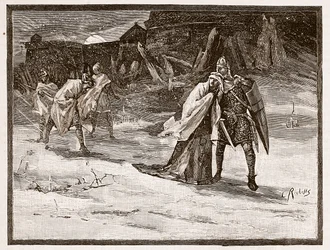 Flight of Matilda from Oxford Castle, illustration from 