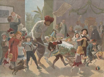 The Yule Log in India — Bringing in the Ice, from The Graphic Christmas Number
