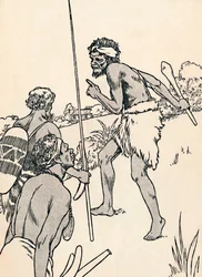 Aboriginal Men Approaching a Settler