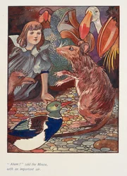 "Ahem!" Said the Mouse, with an Important Air. Alice with a Mouse and Other Animals