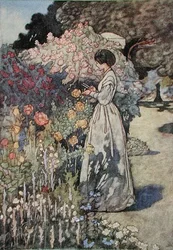 Cutting flowers, published 1912