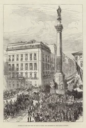 Funeral of the late King of Italy at Rome, the Procession in the Piazza di Spagna