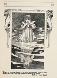 There Was a Large Pool All Around Her About Four Inches Deep and Reaching Half Down the Hall. Alice Crying in the Pool of Tears