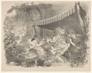 Ballet Scene with Nymphs Announcements of Ballets and Plays Performed in the Amsterdam City Theatre (series title)