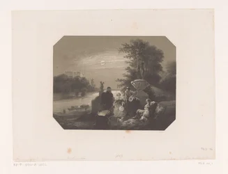 Men and Women in Landscape by Moonlight
