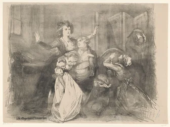 Scene from the Play Marie Antoinette (series title: Announcements of Ballets and Plays Performed in the Amsterdam City Theatre)