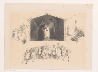 Woman with Lantern Looking into Bag