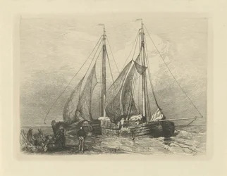 Sailing Ships on a Beach