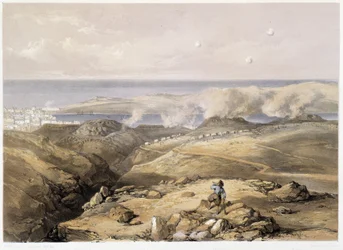 Russian batteries in “Sebastopol” by CH.Hardinge. Litho by Vincent Brooks, d. London 1855 Henry Graves