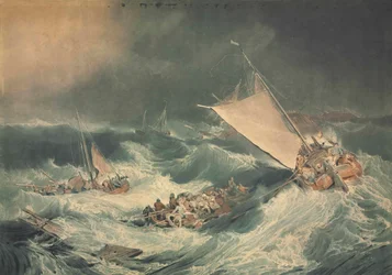 A Shipwreck with Boats Endeavouring to Save the Crew