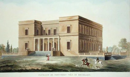 Pavilion of Tervueren near Brussels, from Choix des Monuments, Edifices et Maisons les plus remarquables du Royaume des Pays-Bas by Pierre Jacques Goetghebuer, published 1827