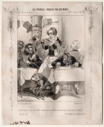 The French Caricatured by Themselves: Wigs à la Julienne, Satin Hats with Anchovy Butter, Dress with Juice