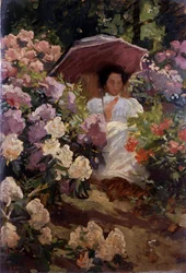 Girl with a Parasol. Painting by Charles Wellington Furse. Private Collection