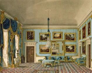 The Blue Velvet Room at Buckingham House, engraved by Daniel Havell