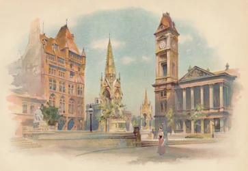 Chamberlain Square, Birmingham. Showing the High School for Girls