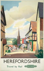 Poster, British Railways (Western Region). Herefordshire Travel by Rail, Ledbury
