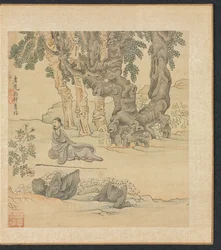 Paintings after Ancient Masters: Portrait of Zhongqing in a Landscape