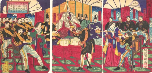 Illustration of the Honored Commanders, Receiving the Emperor