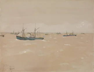 Fruit Steamers Riding Out a Blow, Off the Coast of Spain