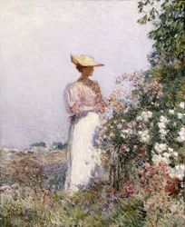 Lady in Flower Garden