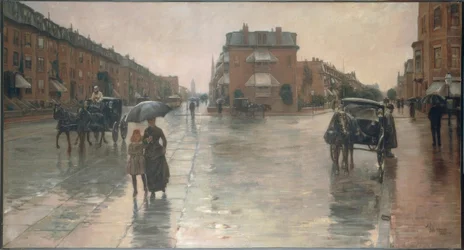 Rainy day in Boston, 1885