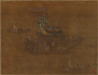 A royal barge at sea, Ming or Qing Dynasty