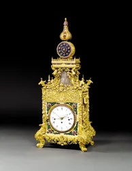 A Very Rare Ormolu, Paste-Inset Musical Automaton Table Clock, Probably Guangzhou, c.1790