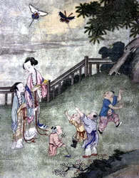 Children Playing Kite