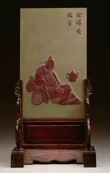 Desk screen depicting a drunken scholar, probably Tao Yuan-ming