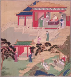 Emperor Tai Tsung (r.762-779) Reading a Medical Tome, from a History of Chinese Emperors