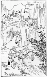 Mining for white clay, from a series of illustrations on the manufacture of china