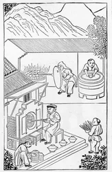 Opening and closing furnaces, from a series of illustrations on the manufacture of china
