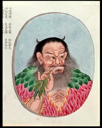 The Legendary Emperor Shen-Nung, illustration from a Pen Tsao, 18th-19th century